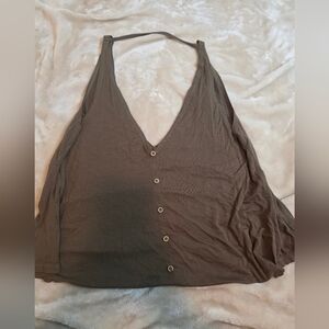 Angie Green Sleeveless Button-Down Blouseank